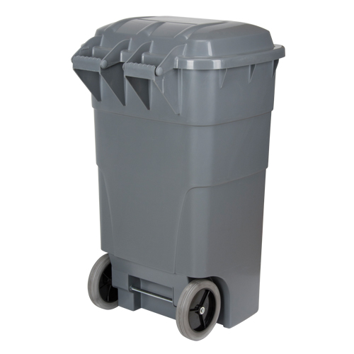 Roll Out Garbage Bin, Polyethylene, 65 US gal. The Estey Group