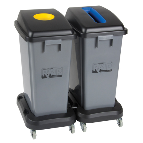 Recycling & Waste Receptacle Dolly, Polypropylene, Black, Fits: 17-1/4" x 12-1/2" The Estey Group