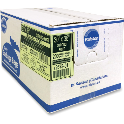 Industrial Garbage Bags, Strong, 38" W x 30" L, 0.85 mils, Black The Estey Group