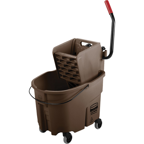 Ensemble de seau pour vadrouille et essoreuse WaveBrake, Pression lat&eacute;rale, 8,75 gal. US (35 pintes), Brun The Estey Group