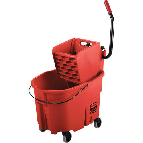 Ensemble de seau pour vadrouille et essoreuse WaveBrake, Pression lat&eacute;rale, 8,75 gal. US (35 pintes), Rouge The Estey Group