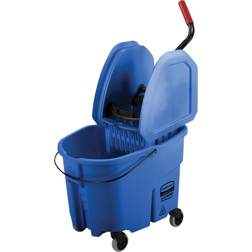 Ensemble de seau pour vadrouille et essoreuse WaveBrake, Pression vers le bas, 8,75 gal. US (35 pintes), Bleu The Estey Group