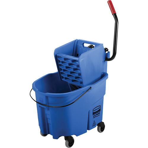 Ensemble de seau pour vadrouille et essoreuse WaveBrake, Pression lat&eacute;rale, 8,75 gal. US (35 pintes), Bleu The Estey Group