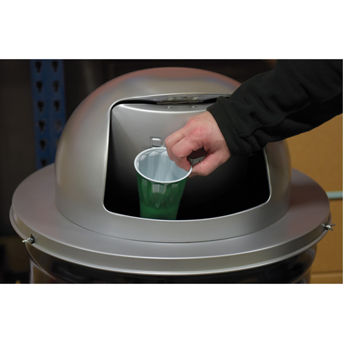 Drum Waste Disposal Top, Dome Lid, Metal, Fits Container Size: 23-1/2" Dia. The Estey Group
