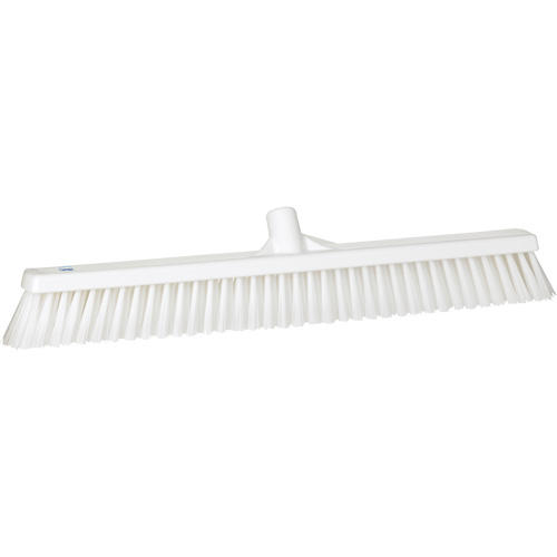 Combo Bristle Push Broom, Coarse/Fine Bristles, 24", Polyester, White The Estey Group
