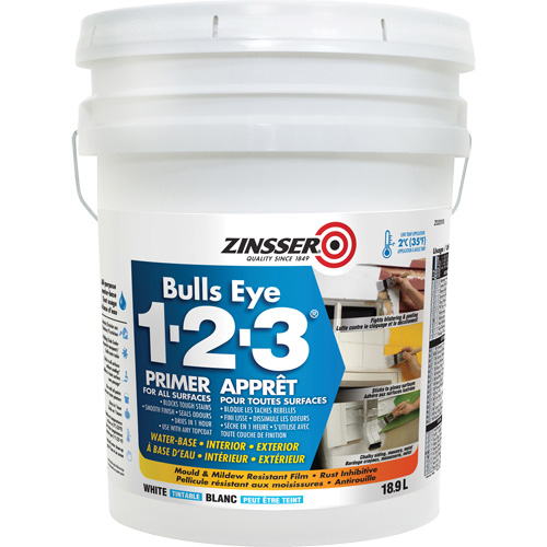Bulls Eye 1-2-3&reg; Water-Base Primer, 18.9 L, Pail, White The Estey Group