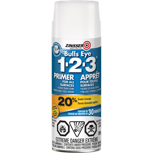 Bulls Eye 1-2-3&reg; Water-Base Primer, Aerosol Can, White The Estey Group