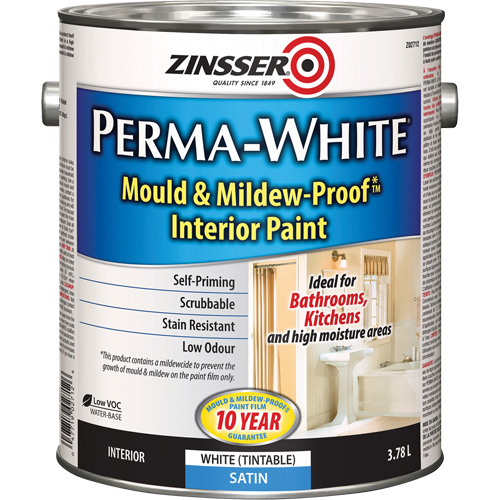 Perma-White&reg; Mold & Mildew-Proof Interior Paint, 3.78 L, Gallon, White The Estey Group