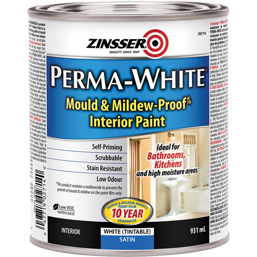 Peinture int&eacute;rieure Mold & Mildew-Proof Perma-White, 931 ml, Canette, Blanc The Estey Group