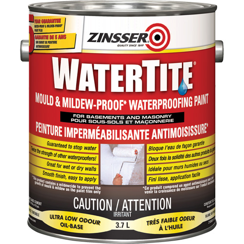 Watertite&reg; Mold & Mildew-Proof Waterproofing Paint, White, Eggshell, 3.78 L, Gallon The Estey Group
