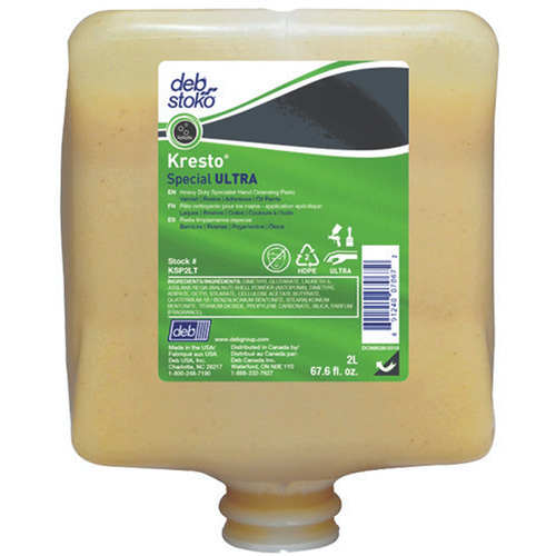 Recharge de nettoyant pour les mains Kresto Special Ultra, P&acirc;te, 2 L, Cartouche en plastique, Fraîcheur The Estey Group