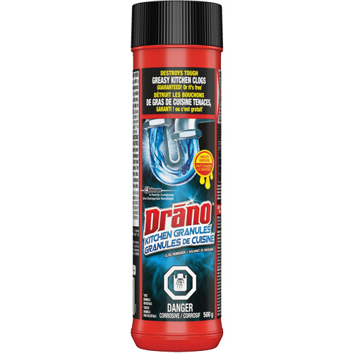 Granules nettoyantes pour drain d&eacute;vier de cuisine de Drano The Estey Group
