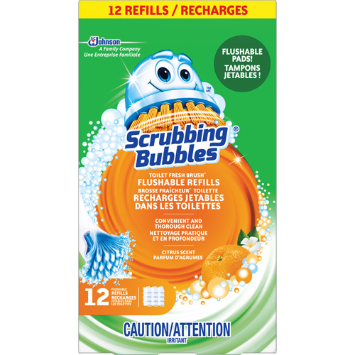 Recharge de tampons jetables dans les toilettes, pour la brosse pour cuvettes Scrubbing Bubbles Fresh Brush, Recharge The Estey Group