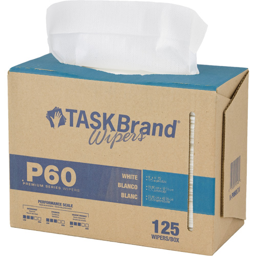 Chiffons de premi&egrave;re qualit&eacute; P60 TaskBrand, Tout usage, 16-3/4" lo x 8-1/4" la The Estey Group