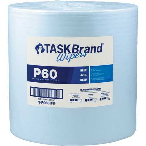 Chiffons de premi&egrave;re qualit&eacute; P60 TaskBrand, Tout usage, 13" lo x 12" la The Estey Group