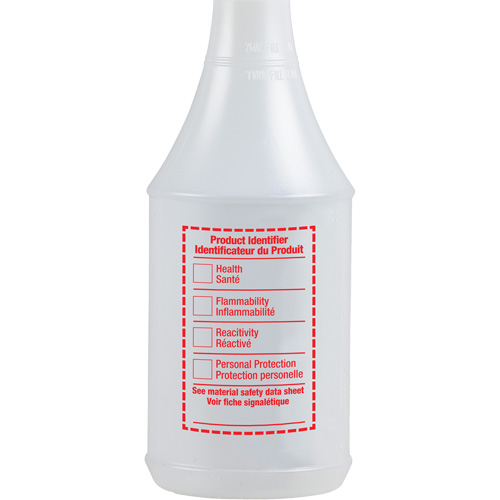 Bouteille &agrave; pulv&eacute;risateur ronde avec &eacute;tiquette SIMDUT, 24 oz The Estey Group