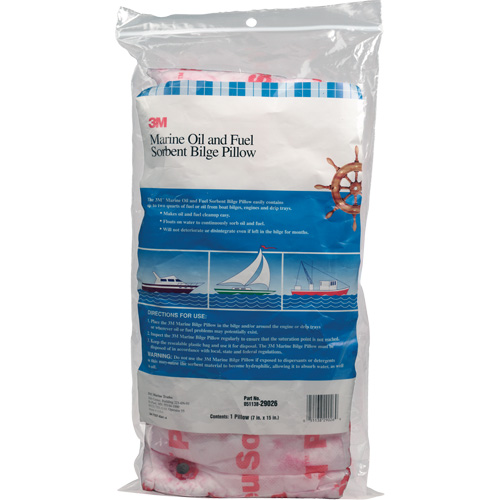Tampon de fond de cale pour huiles et carburants nautiques, Huile seulement, 15" lo x 7" la, 12,1 gal absorption/pqt The Estey Group