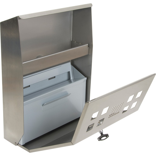 Smoking Receptacle, Wall-Mount, Stainless Steel, 1.6 Litres Capacity, 13-4/5" Height The Estey Group
