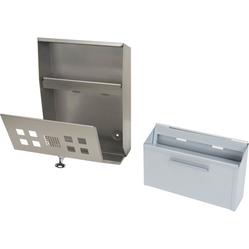 Smoking Receptacle, Wall-Mount, Stainless Steel, 1.6 Litres Capacity, 13-4/5" Height The Estey Group