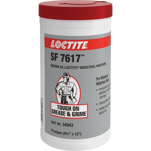 SF 7617 Industrial Hand Wipes, 75 Wipes, 12" x 9-1/2" The Estey Group