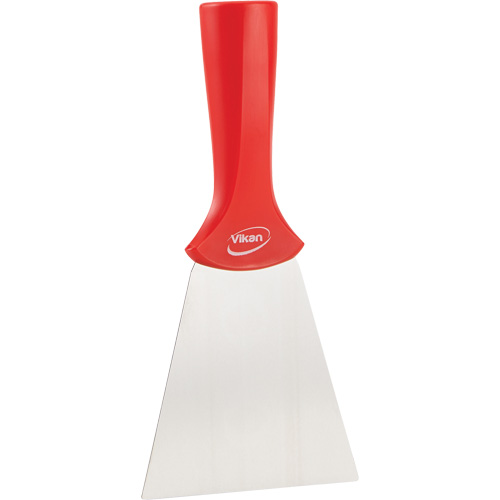 Handle-Mounted Stainless Steel Scraper, Red, 4" W x 8" L The Estey Group