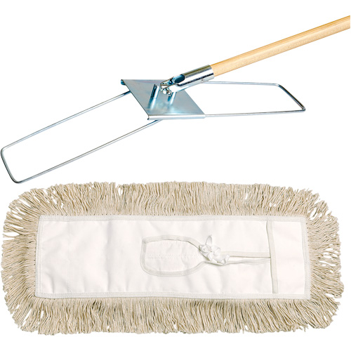 Break-Ezy Dust Mop System, Tie-On Style, Cotton, 36" L x 5" W The Estey Group