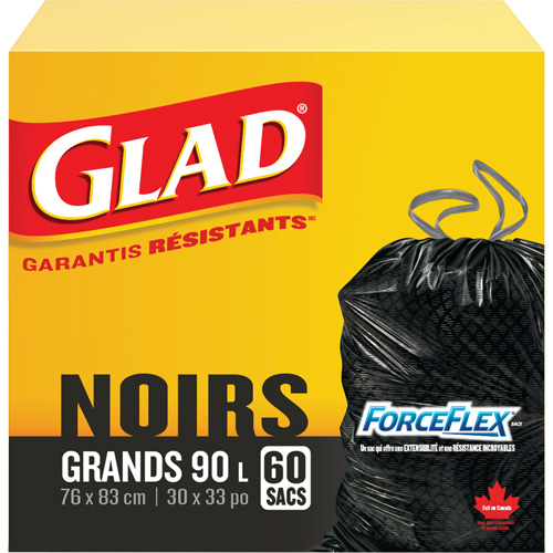 90L Garbage Bags, Regular, 30" W x 33" L, Black The Estey Group
