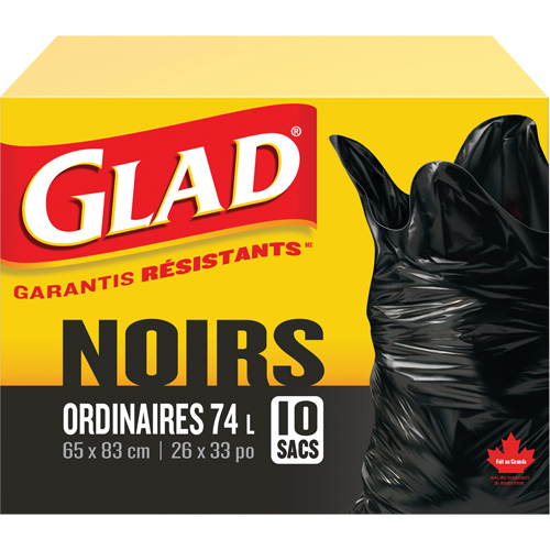 74L Garbage Bags, Regular, 26" W x 33" L, Black The Estey Group