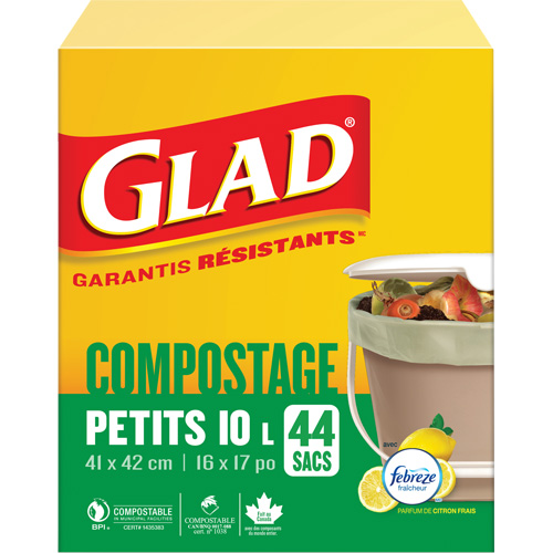 Petits sacs de compostage, R&eacute;gulier, 17" lo x 16" la, Brun, Capacit&eacute; de 10 L (3 gal.) The Estey Group