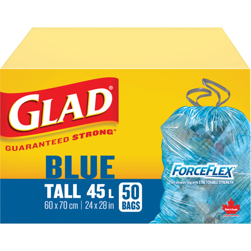 45L Recycling Bags, Regular, 24" W x 28" L, Blue The Estey Group