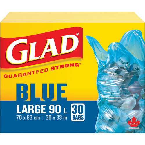 45L Recycling Bags, Regular, 30" W x 33" L, Blue The Estey Group