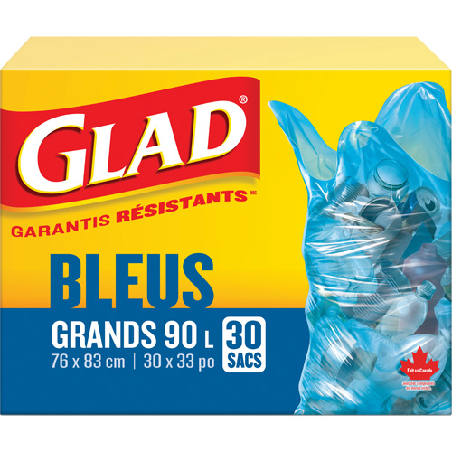 45L Recycling Bags, Regular, 30" W x 33" L, Blue The Estey Group
