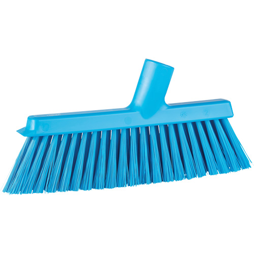 Dustpan Broom with Angled Thread, Medium Bristles, 10", Polyester, Blue The Estey Group