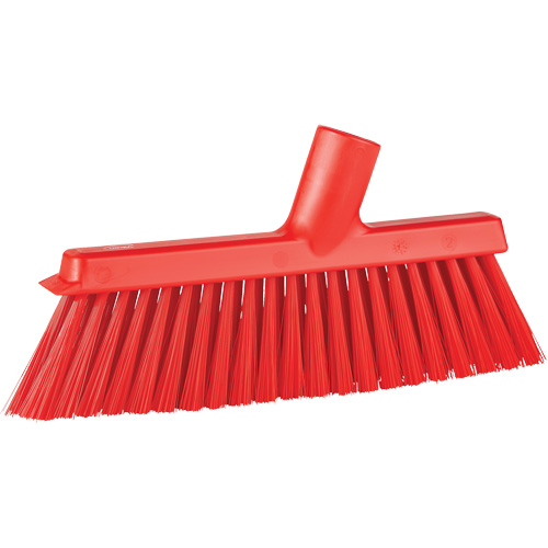 Dustpan Broom with Angled Thread, Medium Bristles, 10", Polyester, Red The Estey Group