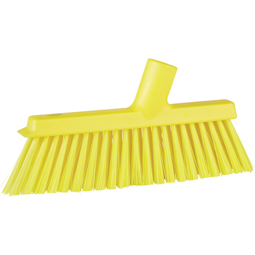 Dustpan Broom with Angled Thread, Medium Bristles, 10", Polyester, Yellow The Estey Group