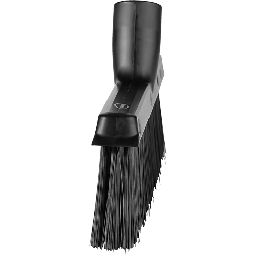 Dustpan Broom with Angled Thread, Medium Bristles, 10", Polyester, Black The Estey Group
