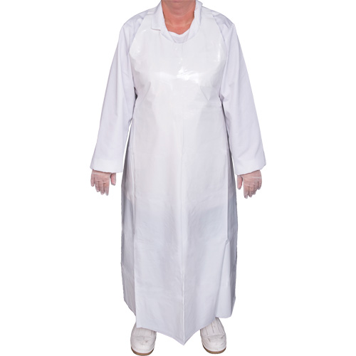 Top Dog 8 Mil. Apron, Polyurethane, 45" L x White The Estey Group