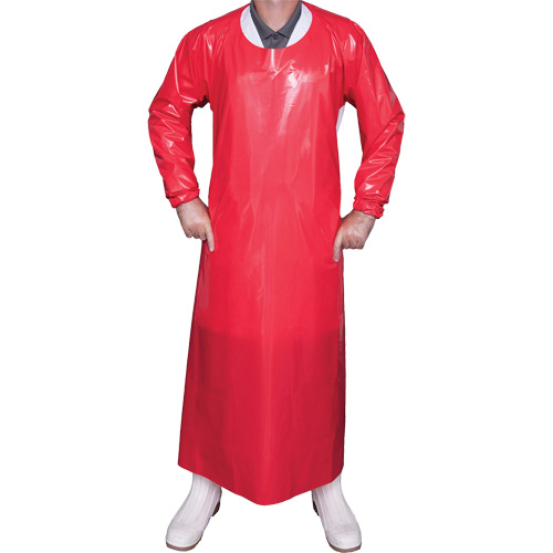 Top Dog 6 Mil. Gown, Large, Red, Polyurethane The Estey Group