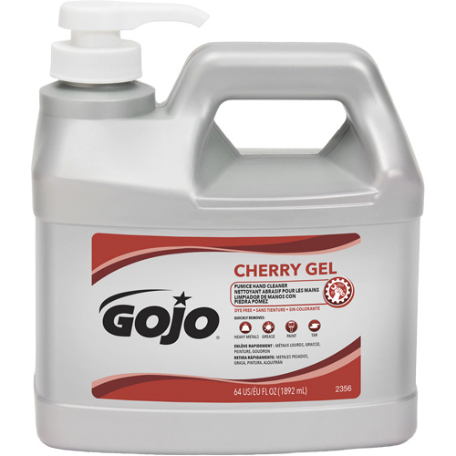 Nettoyant &agrave; mains, Gel/Pierre ponce, 1,89 L, Bouteille &agrave; pompe, Cerise The Estey Group