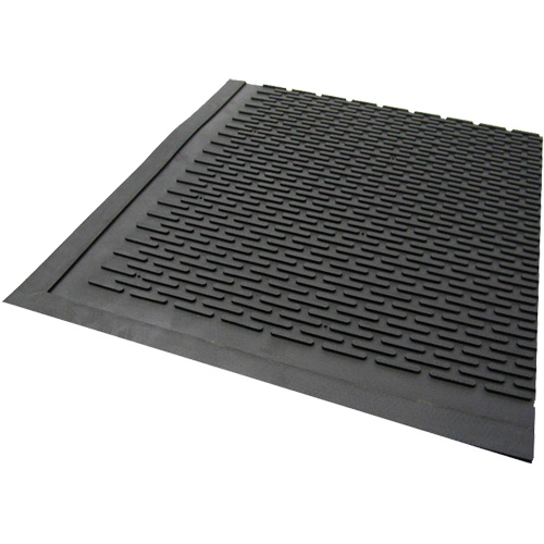 Outdoor Mat, Rubber, Scraper Type, Solid Pattern, 3' x 5', Black The Estey Group