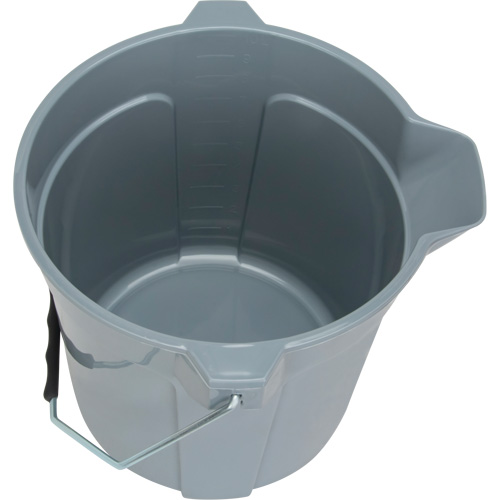 Round Bucket with Pouring Spout, 2.64 US Gal. (10.57 qt.) Capacity, Grey The Estey Group