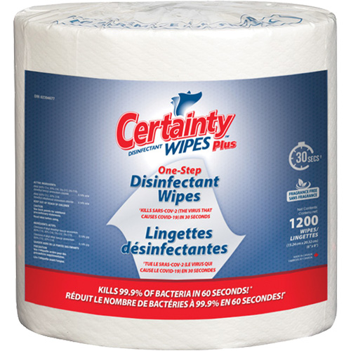 Lingettes d&eacute;sinfectantes, 8" x 6", 1200 lingettes The Estey Group