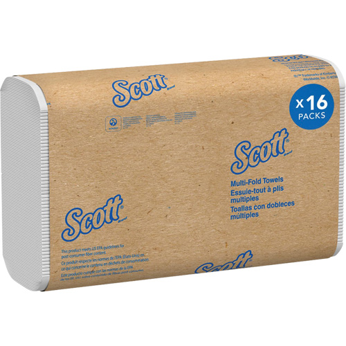Scott&reg; 100% Recycled Fiber Multifold Paper Towels, 1 Ply, 9-2/5" L x 9-1/5" W, 250 /Pack The Estey Group