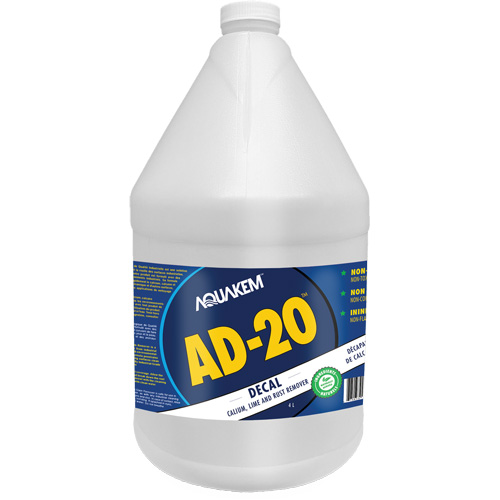 AD20 Decal Eco-Friendly Industrial Grade Calcium, Lime & Rust Stain Remover White Label, Jug The Estey Group