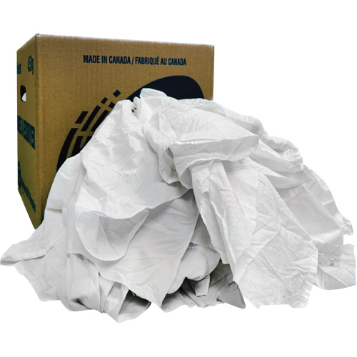 Recycled Wiping Rags, Cotton, White, 10 lbs. The Estey Group