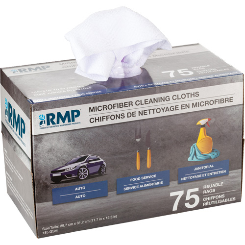 Washable Cleaning Cloths, Microfibre, White The Estey Group