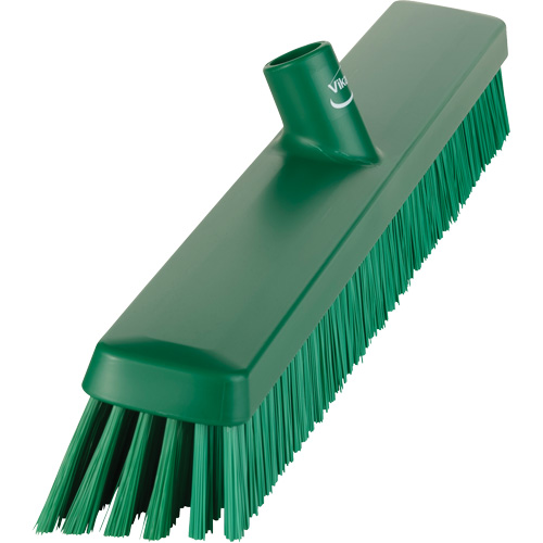 Heavy-Duty Push Broom, Fine/Stiff Bristles, 24", Green The Estey Group