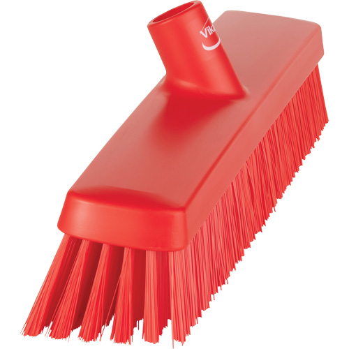 Push Broom Head, Fine/Stiff Bristles, 16-1/2", Polyester/Polypropylene, Red The Estey Group