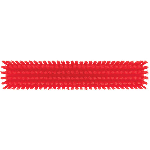 Push Broom Head, Fine/Stiff Bristles, 16-1/2", Polyester/Polypropylene, Red The Estey Group