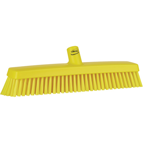 Push Broom Head, Fine/Stiff Bristles, 16-1/2", Polyester/Polypropylene, Yellow The Estey Group